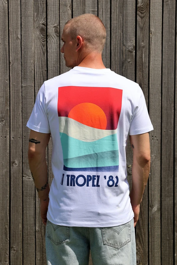 Afbeelding van TROPEZ 2501020202 200 White -  T-Shirt Backprint - Kultivate